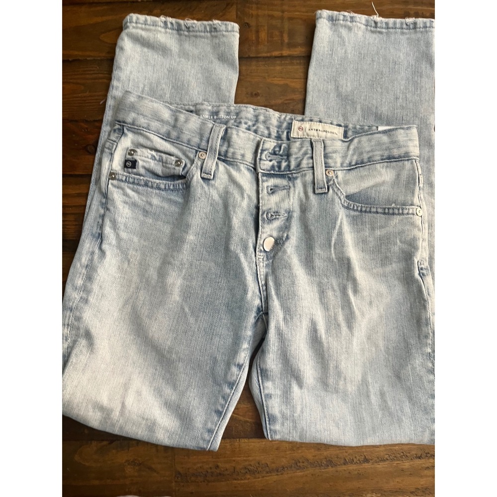 AG Nolan Ankle Button Up Jeans Women 25R Light Blue Anthropologie Denim